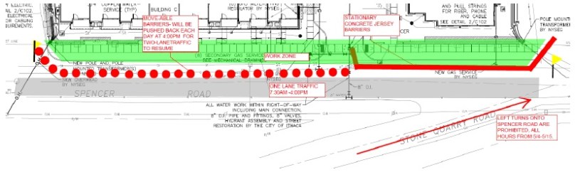 Spencer Road Sidewalk Work Diagram 