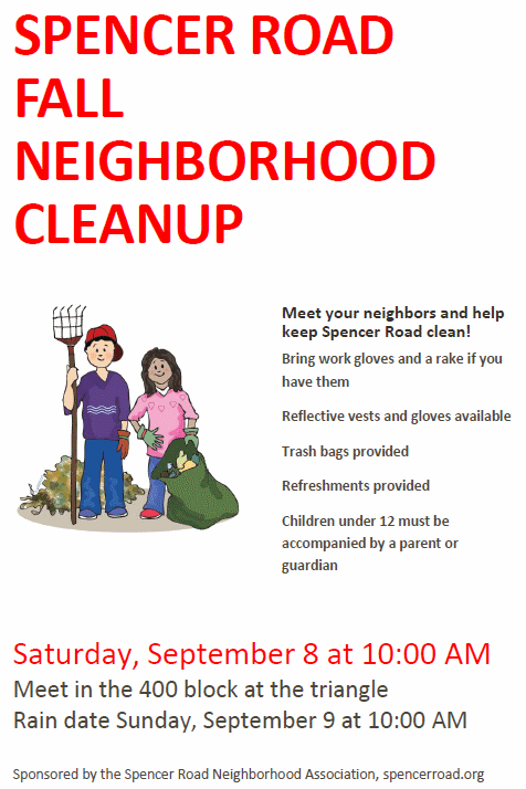 Spencer Road Fall Neighborhood Clean Up